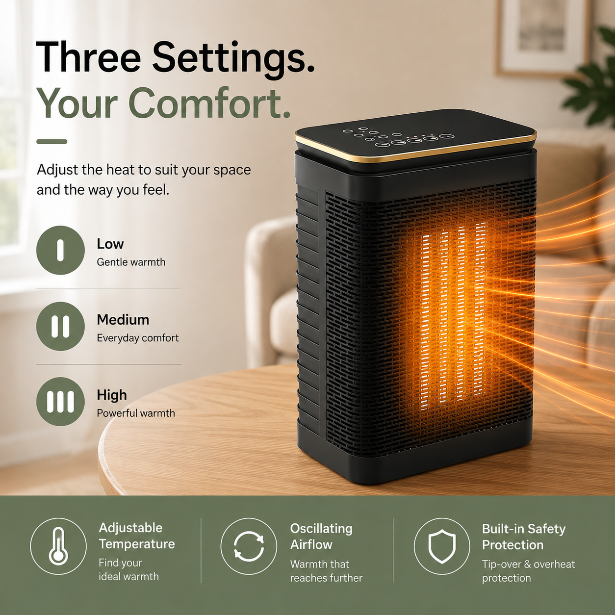 HeatFlow Ceramic Fan Heater